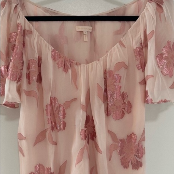 Rebecca Taylor Floral Off-Shoulder Pink Top. Size Medium. - Picture 2 of 9